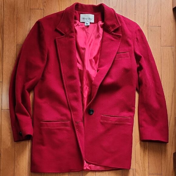 West Bay Women's Classic Red Blazer- Women's Size 10 - Picture 1 of 4